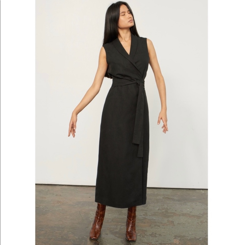 Mara Hoffman linen wrap maxi dress